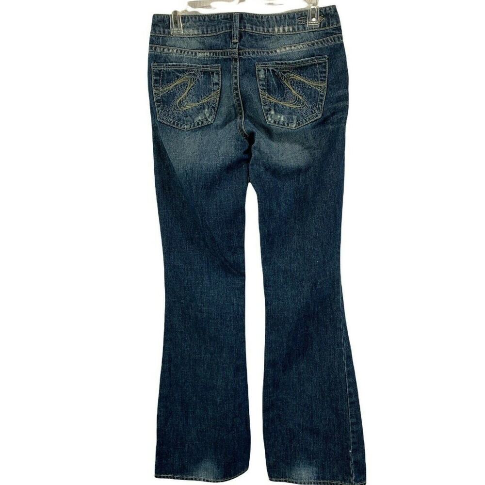 Silver Jeans Aiko Junior Womens Bootcut Distressed Size 27 Cotton Blend Denim